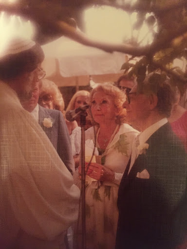After being together for more than 25 years, Leo Robin married Cherie Redmond, his longtime accountant and personal assistant.  She had previously worked for the renowned Hecht Hill Lancaster Production Company and later was personal secretary to Marilyn Monroe.  Leo and Cherie are pictured here in her daughter’s garden, where they were married on August 26, 1979.  Cherie once said, “I knew I had to marry the man who wrote such wonderful love songs.”  At their wedding, Leo sang to her “If I Should Lose You.”