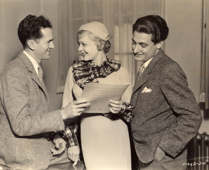 Leo Robin and Ralph Rainger present film actress Dorothy Dell with the song 